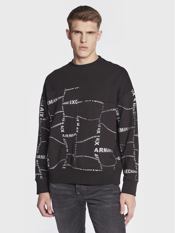 Armani Exchange Sweatshirt 3RZMFA ZJXAZ 52AG Schwarz Regular Fit