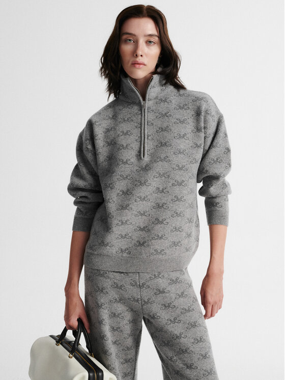 MARI PRETI MARI PRETI Pantaloni di tessuto MONOGRAM M COZY Grigio Regular Fit