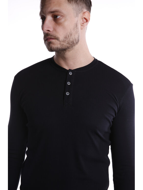 Cross Jeans Cross Jeans Longsleeve 15129-020 Czarny Slim Fit