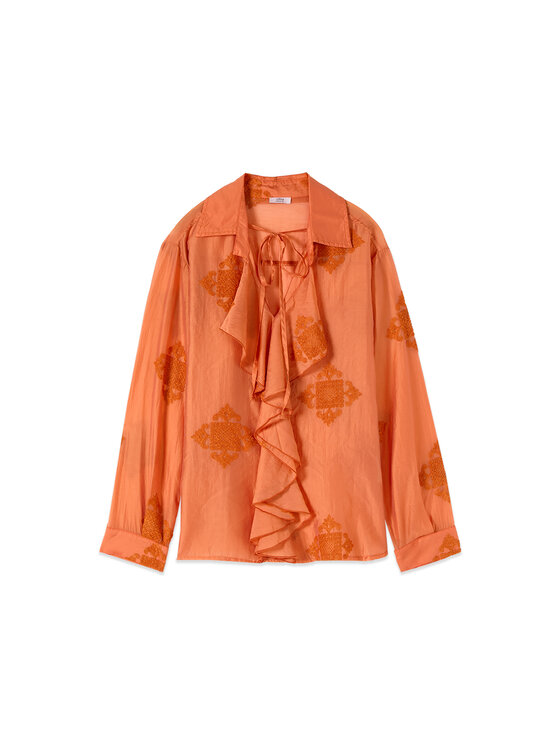 Oltre Oltre Blusa 2012J000777N017 Arancione Regular Fit