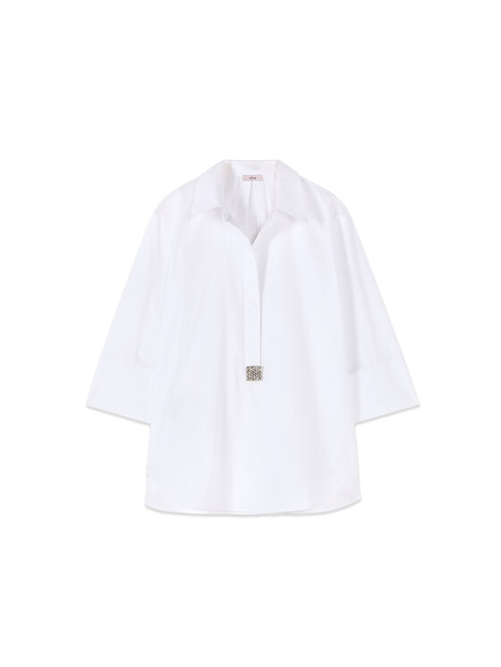 Oltre Oltre Bluzka 2002J000767N011 Biały Over Fit