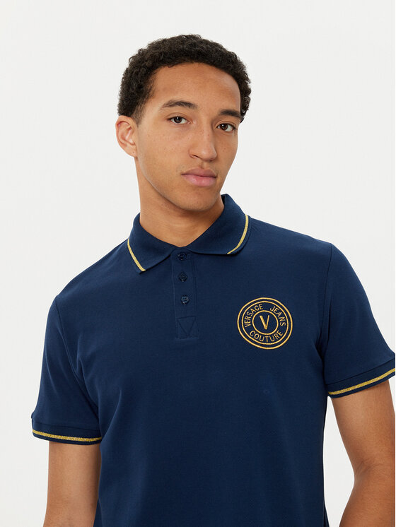 Versace Jeans Couture Polokošeľa 78GAGT00 Tmavomodrá Regular Fit