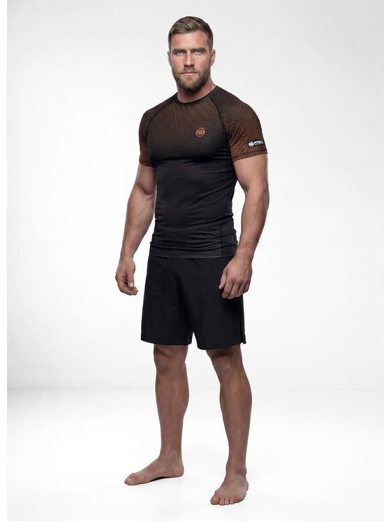 PITBULL PITBULL Koszulka techniczna RANKED Brązowy Regular Fit