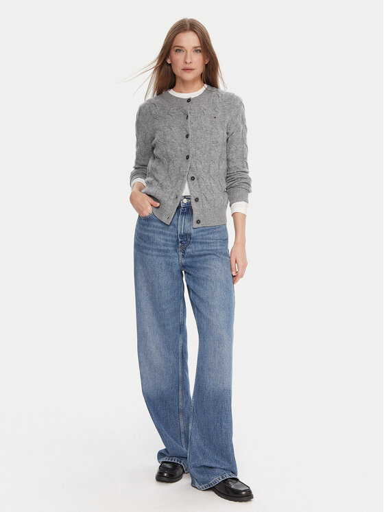 Tommy Hilfiger Tommy Hilfiger Kardigan WW0WW47463 Šedá Regular Fit
