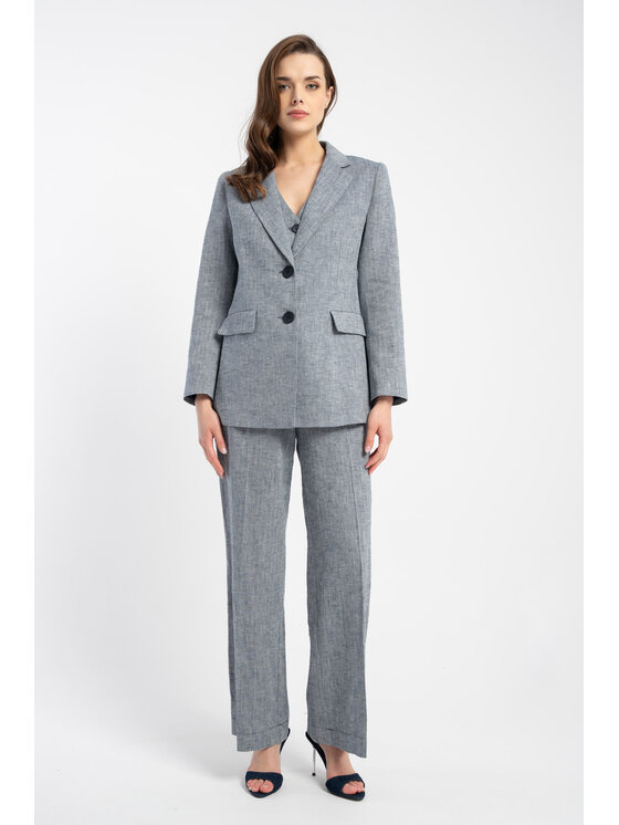 CLICK CLICK Sako Marynarka Alka Zigzag Navy SS 25 Tmavomodrá Regular Fit