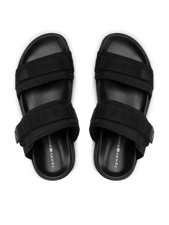 Tommy Hilfiger Tommy Hilfiger Παντόφλες Fashion Cleated Strappy Sandal FM0FM04118 Μαύρο
