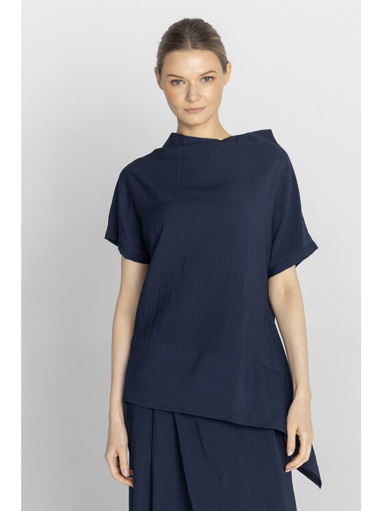 Deni Cler Milano Deni Cler Milano Bluzka T-DC-1237-F2-20-58-1 Granatowy Regular Fit