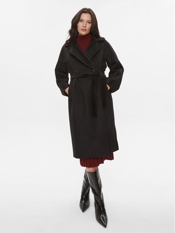 Weekend Max Mara Palton de lână Resina 2350161133651 Negru Regular Fit