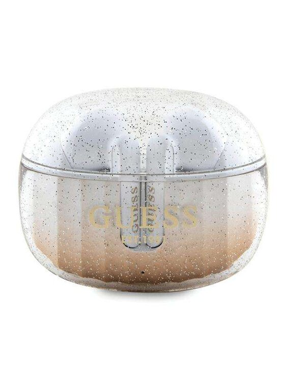 Zestaw prezentowy Guess, Złoty, Słuchawki TWS Glitter Gradient