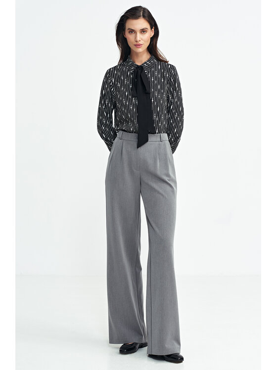 NIFE NIFE Spodnie materiałowe SD104 Szary Relaxed Fit