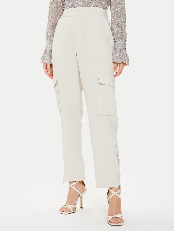 Karen by Simonsen Bavlnené nohavice Nina10104876 Béžová Straight Fit