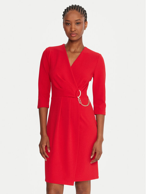 Rinascimento Rinascimento Rochie cocktail CFC0020071002 Roșu Regular Fit