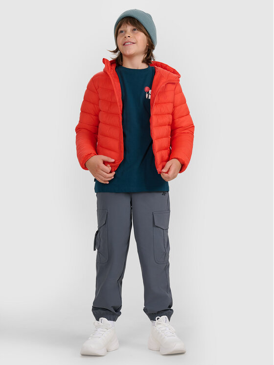 4F 4F Kurtka puchowa OUTERWEAR Czerwony Regular Fit