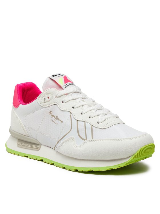Pepe Jeans Pepe Jeans Sneakersy Brit Neon W PLS40011 Bílá
