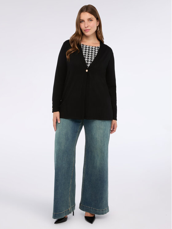 Fiorella Rubino Fiorella Rubino Cardigan M630L008004N033 Nero A-Line Fit