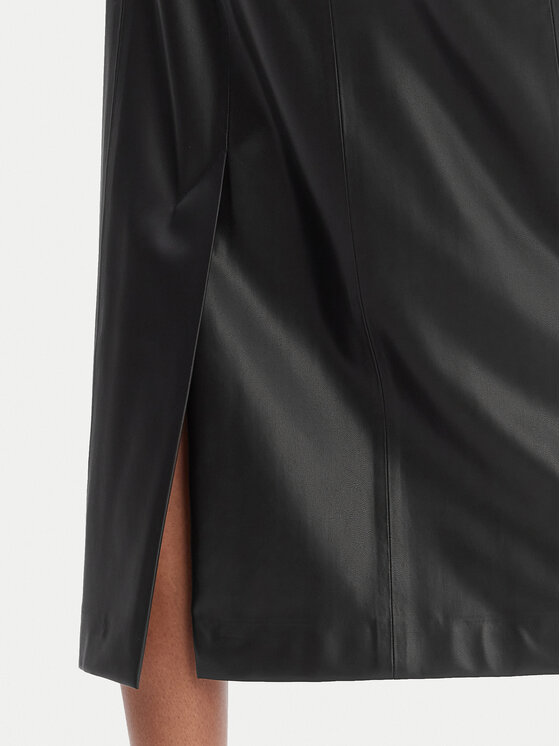 HUGO HUGO Sukienka z imitacji skóry Kattarina-1 50553546 Czarny Slim Fit