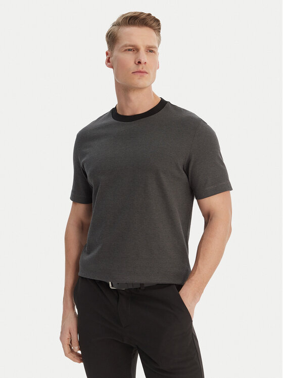 BOSS Tricou H-Thompson 102 50555163 Negru Regular Fit