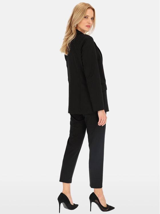 Perso Perso Marynarka VEE242404F Czarny Regular Fit