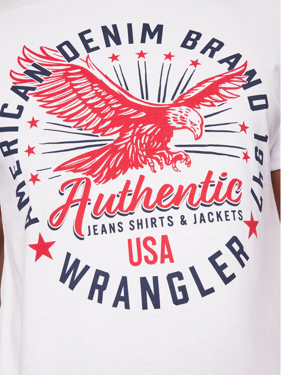 Wrangler Wrangler T-shirt Classic Americana W7AHD3989 112131341 Bianco Regular Fit