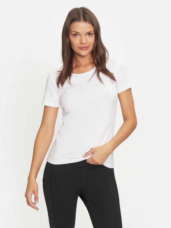 4F 4F Футболка 4FWMM00TTSHF1846 Білий Slim Fit