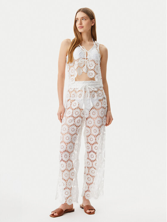 Seafolly Seafolly Pantaloni di tessuto Secret Garden 55418-PA Bianco Regular Fit
