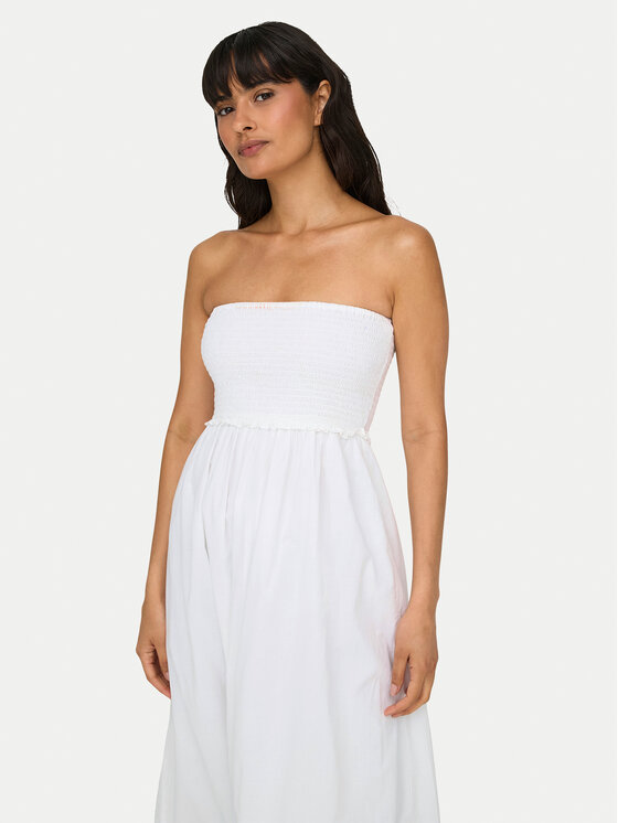 ONLY ONLY Rochie de vară Claudia 15343044 Alb Regular Fit