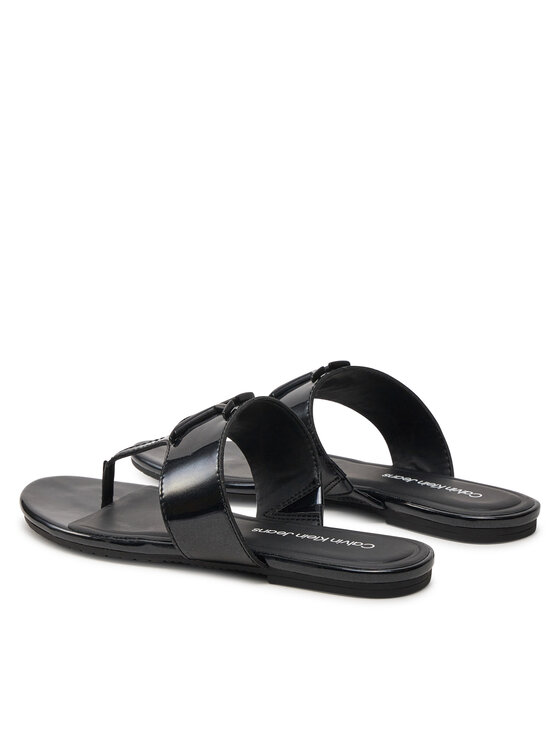 Calvin Klein Jeans Calvin Klein Jeans Zehentrenner Flat Sandal Slide Toepost Mg Met YW0YW01342 Schwarz