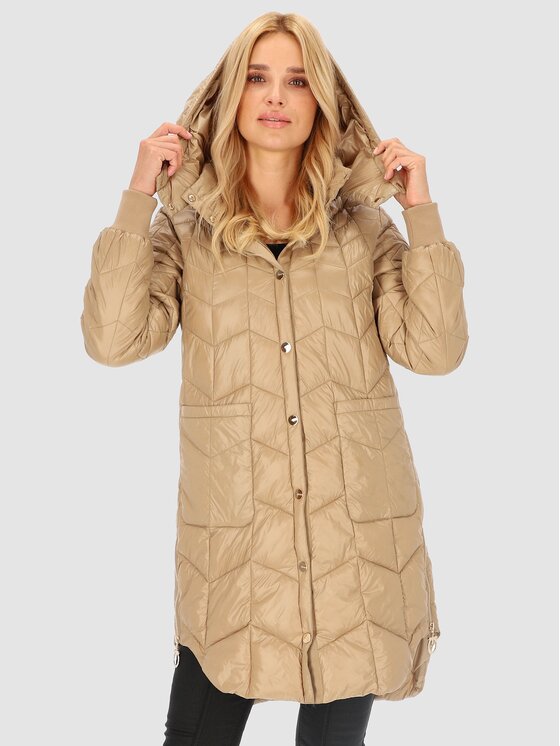 Perso Perso Vatovaná bunda BLH235050F Béžová Regular Fit