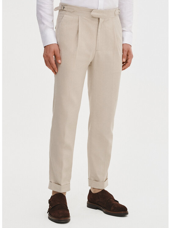 Pako Lorente Pako Lorente Spodnie materiałowe P25SF-WX-003 Beżowy Regular Fit