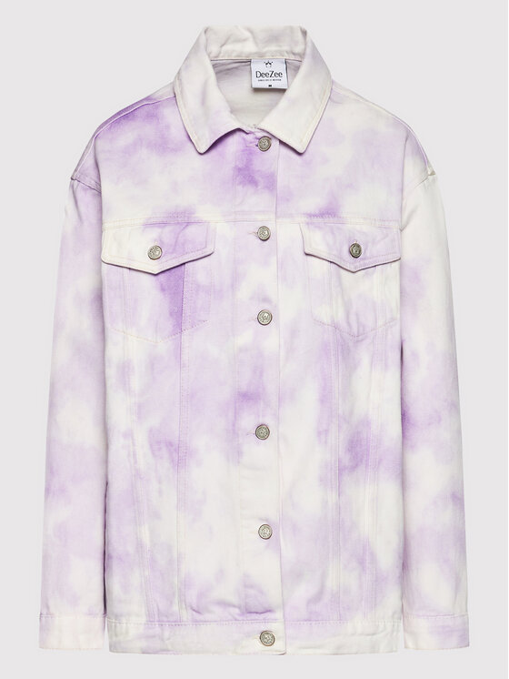 DeeZee DeeZee Kurtka jeansowa Colours On Me KL033 Fioletowy Oversize