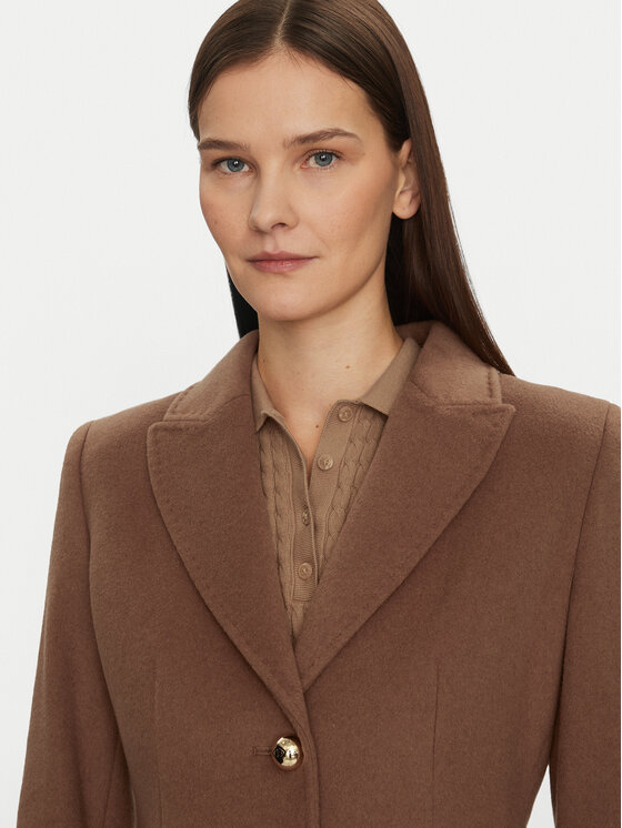 Motivi Motivi Płaszcz wełniany 0039Q200539N Brązowy Slim Fit