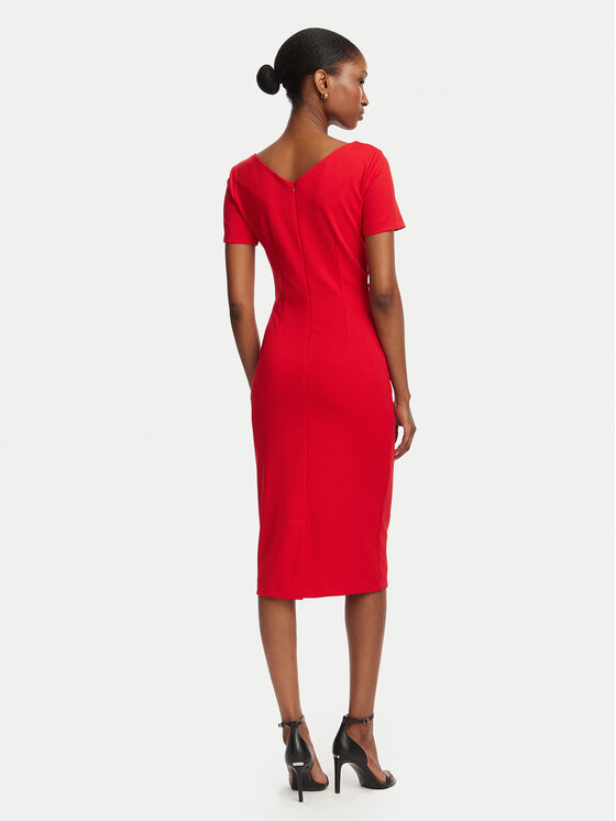 Rinascimento Rinascimento Коктейлна рокля CFC0129420003 Червен Slim Fit