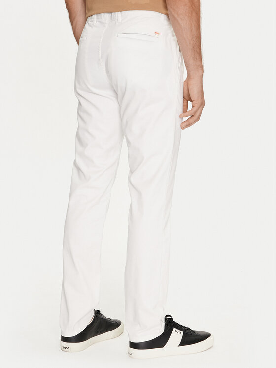 BOSS BOSS Chinosy Chino_Slim 50510933 Biały Slim Fit