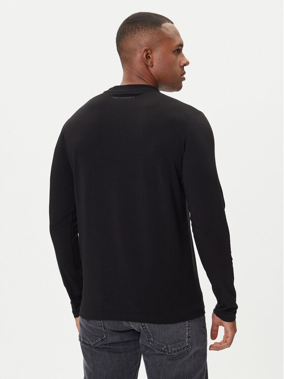 KARL LAGERFELD KARL LAGERFELD Majica dugih rukava 755052 554235 Crna Regular Fit