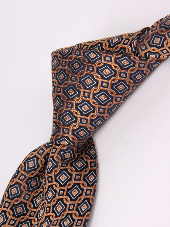 ELSNER ELSNER Krawat JEDWAB ŻAKARD A0949 Granatowy