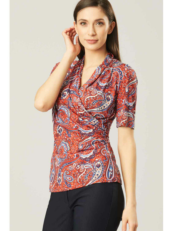 QUIOSQUE QUIOSQUE Bluzka DR1229 BLOUSE Czerwony Regular Fit