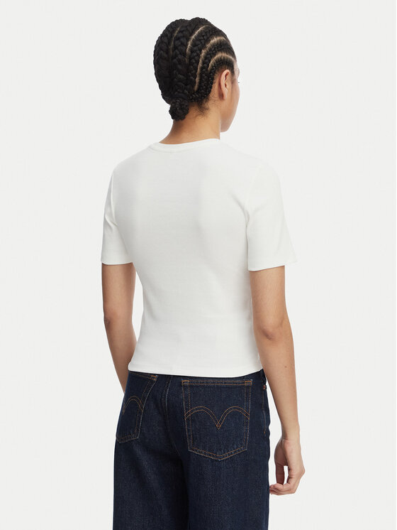 ONLY ONLY T-shirt Femke 15369336 Krem Slim Fit