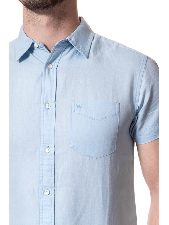 Wrangler Wrangler Camicia SS 1PKT SHIRT Blu Regular Fit