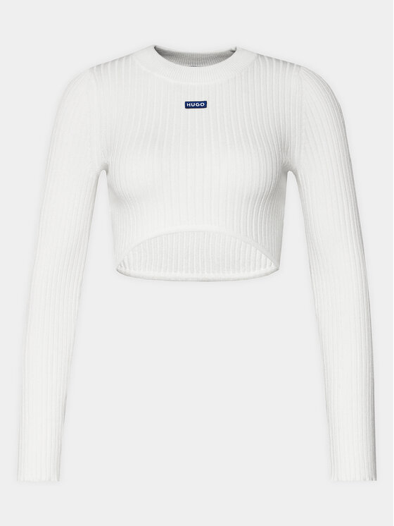 HUGO Hugo Sweter Succoire_B 50514280 Biały Slim Fit