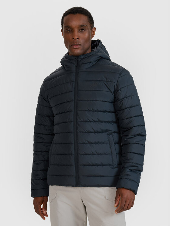 4F 4F Kurtka puchowa BASIC+ Czarny Regular Fit