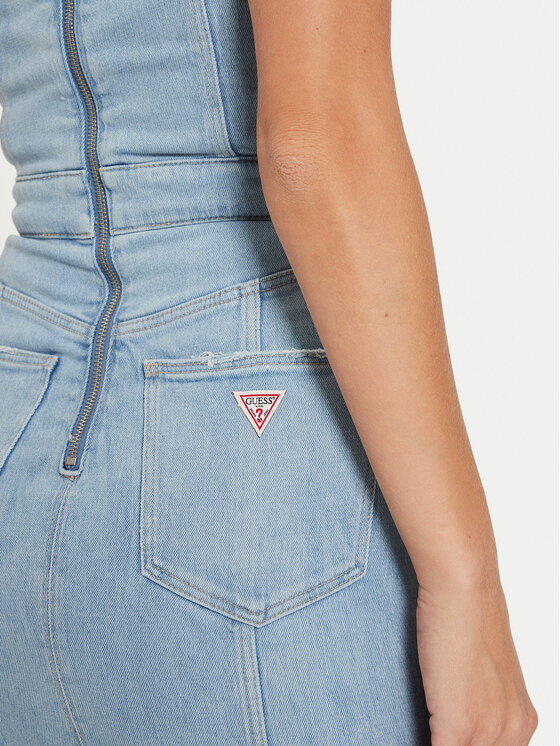 Guess Guess Vestito di jeans Lidia W4YK02 D5DX2 Blu Slim Fit