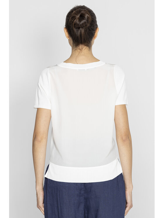 Deni Cler Milano Deni Cler Milano Bluzka T-DC-1236-E2-80-11-1 Kremowy Regular Fit