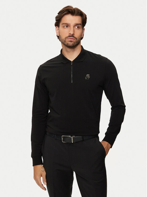 KARL LAGERFELD Tricou polo 745015 544221 Negru Regular Fit