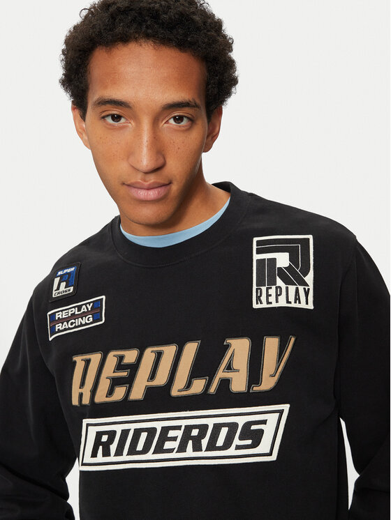 REPLAY REPLAY Bluza M6971 .000.22890CS Czarny Regular Fit