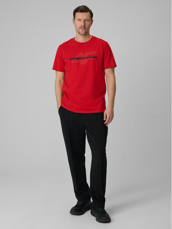 4F 4F T-Shirt SPORTS CLUB Czerwony Regular Fit