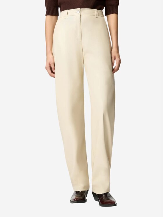 PINKO PINKO Jazdecké nohavice Pantaloni balloon effetto pelle soft touch Béžová Regular Fit