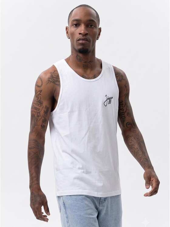 Jigga Wear Jigga Wear Tank top SPORT, NA SIŁOWNIE 132388 Biały Regular Fit