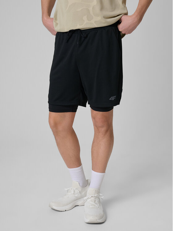 4F 4F Szorty sportowe ATHLETIC Czarny Regular Fit