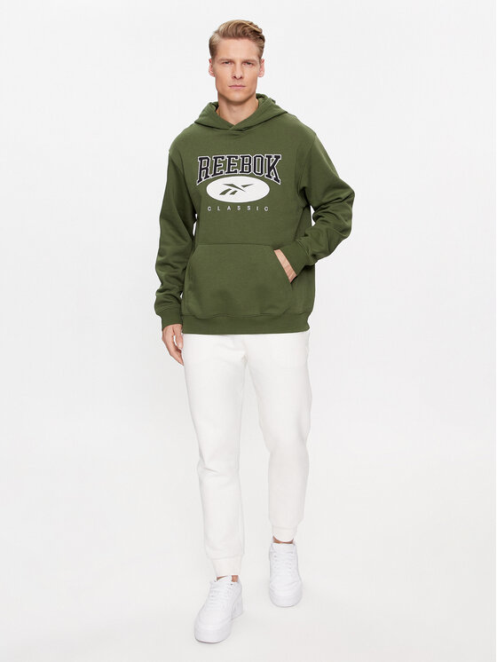 Reebok Reebok Majica dugih rukava Archive Essentials II0689 Zelena Regular Fit