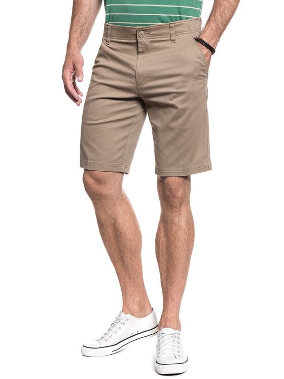 Lee Lee Szorty materiałowe COMFORT SHORT Beżowy Regular Fit